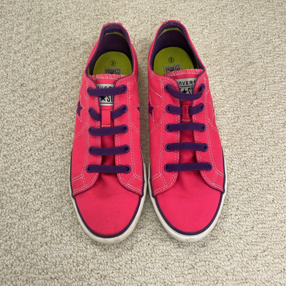 Converse One Star Sneakers Juniors 5 Womens 7 Pink Purple Slip On Shoes - Picture 5 of 10